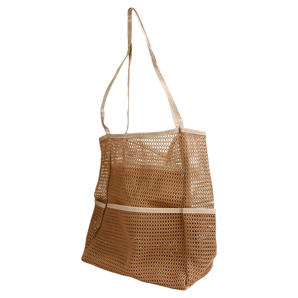 Mesh Beach Handbag Multiple Large Capacity Shoulder Bag for Travel Swimming Pool Picnic Camping