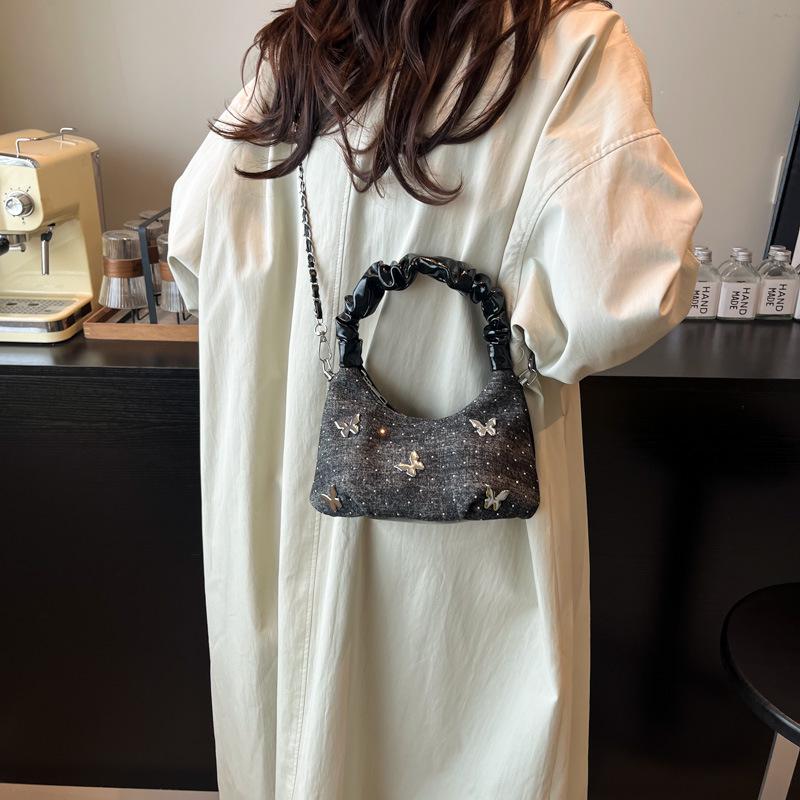 2025 Summer Denim Bow Handbag - Stylish Crossbody & Shoulder Bag