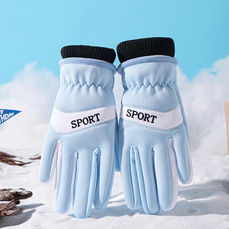 

Осень и Зима Уличная Защита от Холода и Тепло Флисовые Перчатки для Игр в Снег Противоскользящие для Катания Мультяшные с Большими Глазами Ветрозащитные average size