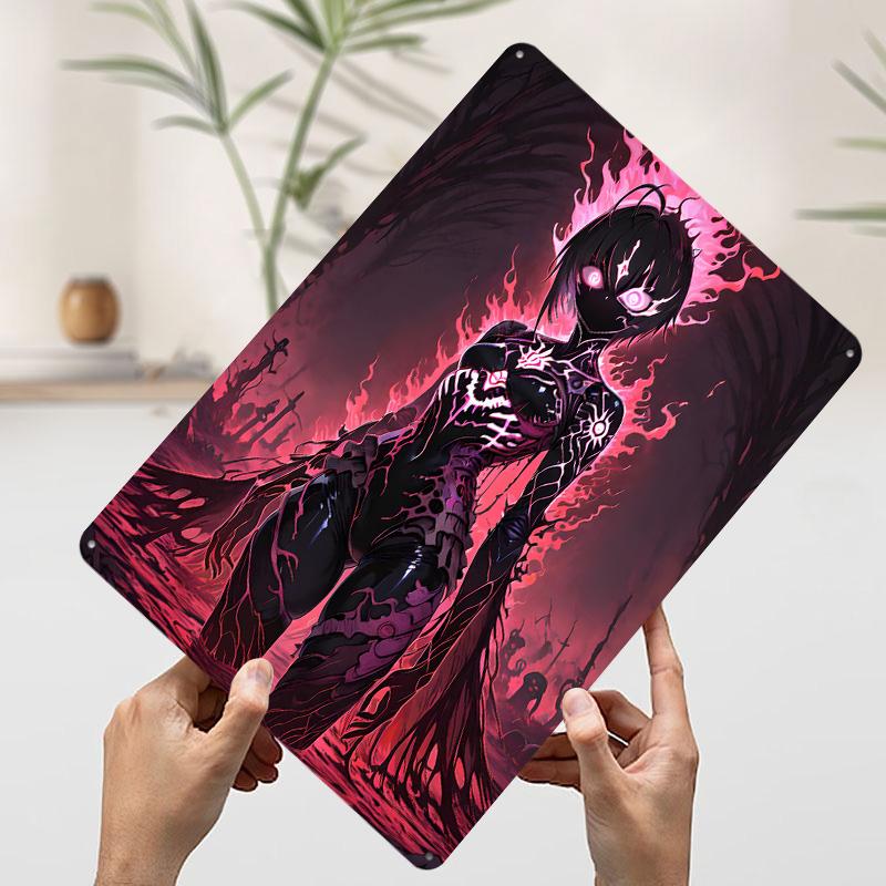 

Eerie Anime Girl in Fiery Landscape Printed Poster Customized Wall Art Retro Vintage Metal Tin Signs for Living Room Decoration 7.9x11.8In(20x30cm)