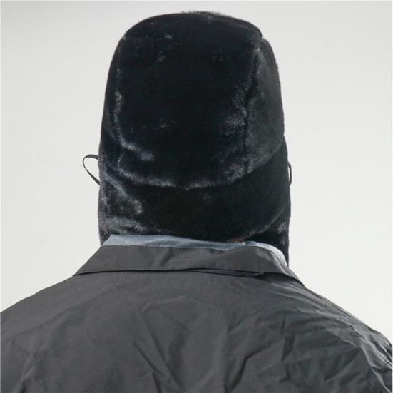 Cappello invernale unisex Lei Feng Cappello Protezione completa Pelliccia di coniglio sintetica spessa Morbido Antivento Calore Morbido Badge Decor Cappello da campeggio all'aperto Escursionismo