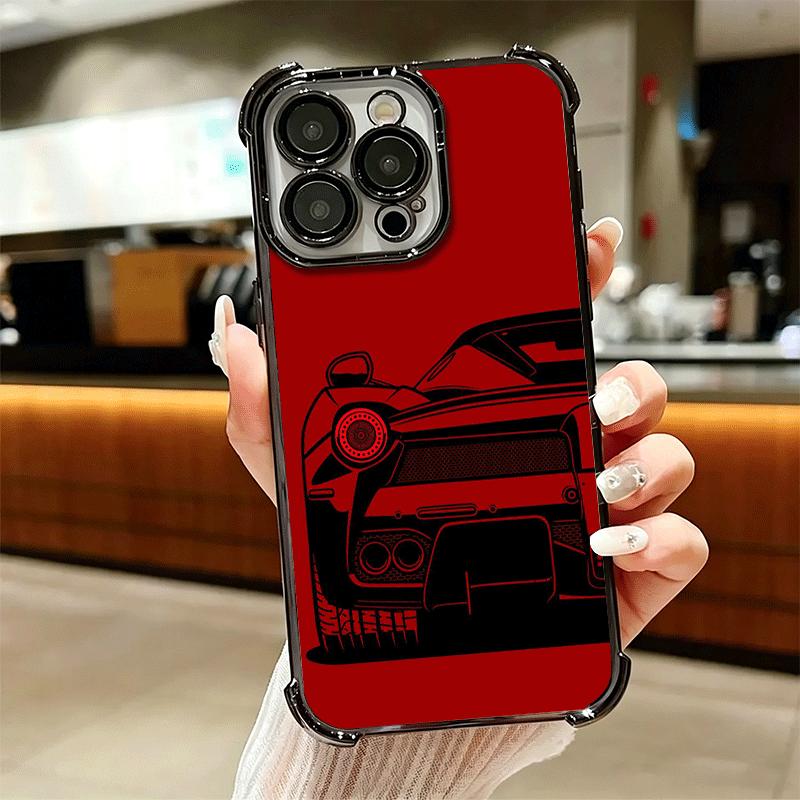 Super Sports Car Simple Desgin Soft Phone Case For iPhone 15 16 17 Air 14 Pro Max 16E Plus 13 12 Mini Plating Anti-Fall Fundas