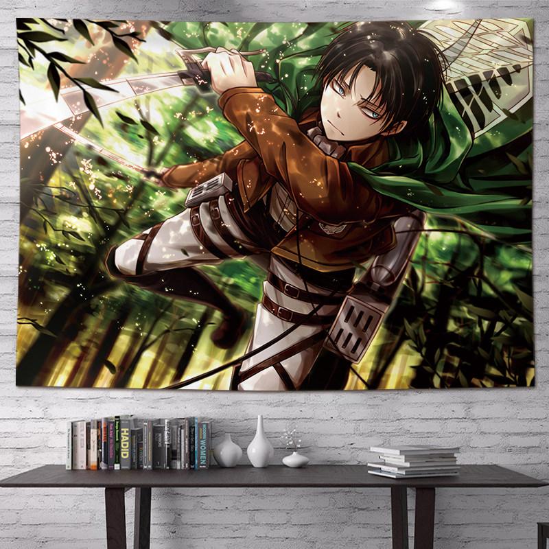 Vertical Attack On Titan Anime Tapestry Cartoon Wall Art Hanging For Bedroom Dorm Living Room Home Decoration