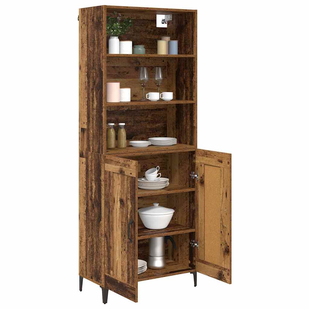 Highboard Set 2 pcs Reclaimed Wood Look Engineered Wood