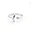 925 Sterling Silver Fish Tail Open Rings For Women Couple Wedding Elegant Luxury Quality Jewelry Accessories Jewellery