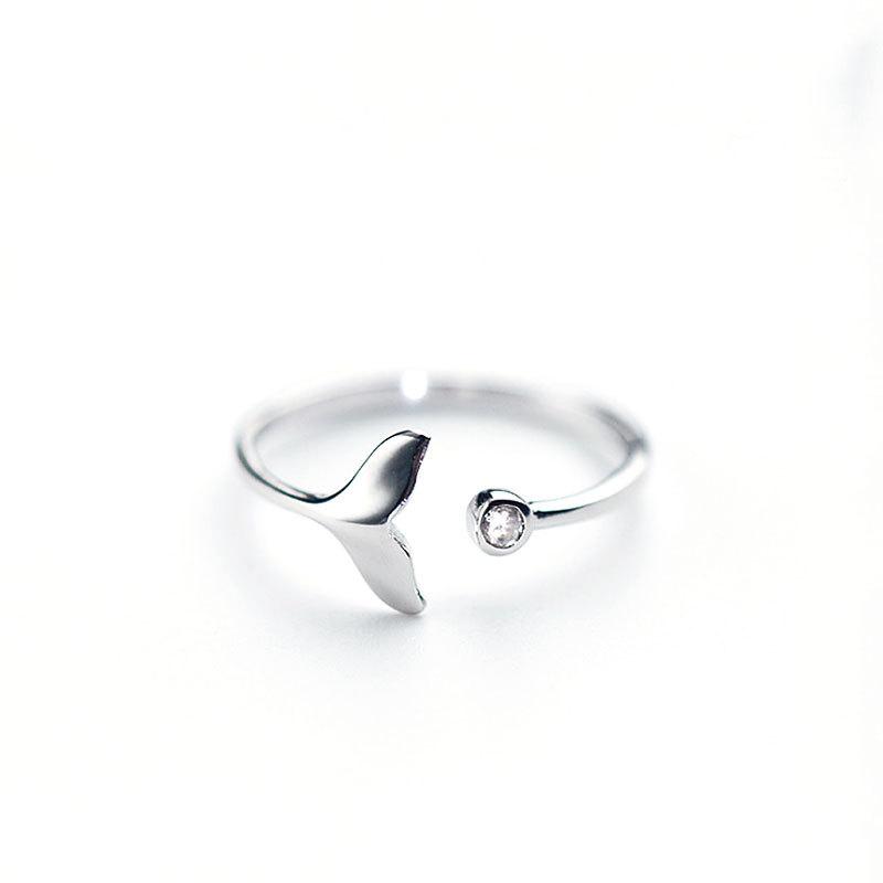 925 Sterling Silver Fish Tail Open Rings For Women Couple Wedding Elegant Luxury Quality Jewelry Accessories Jewellery