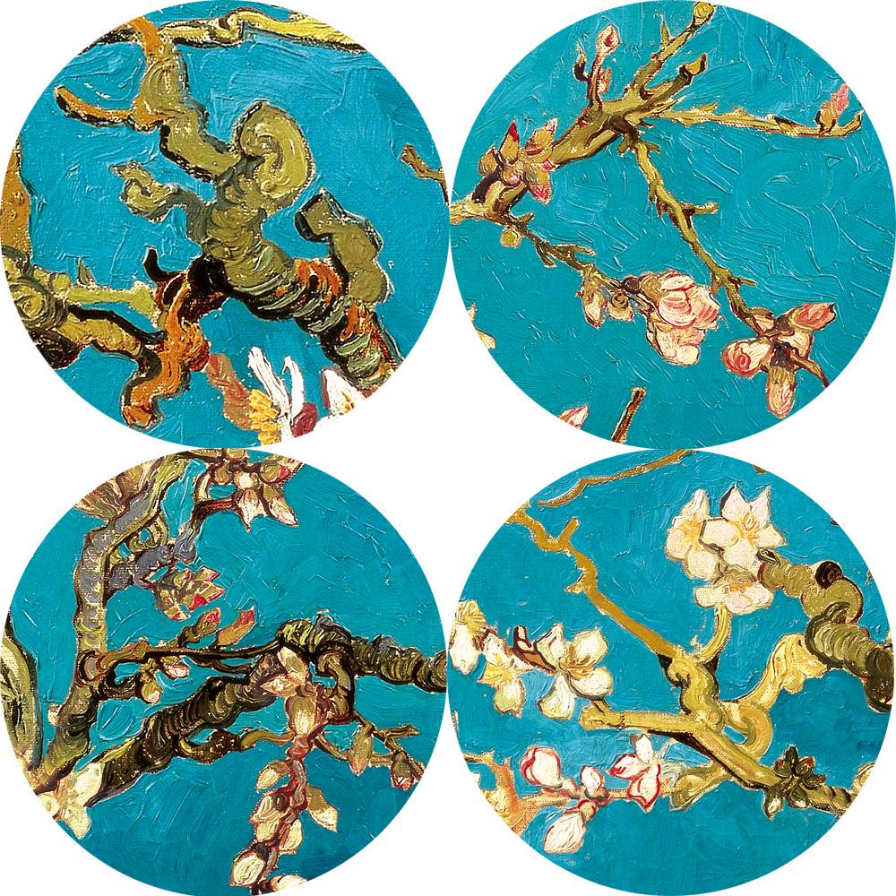 Impresionistinis migdolų žiedų drobės paveikslas Van Gogas Garsūs drobės meno plakatai Reprodukcijos Sienų paveikslai Namų dekoras Fono sienos dekoracija