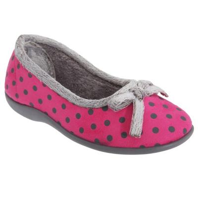 Womens/Ladies Louise Polka Dot Bow Slippers
