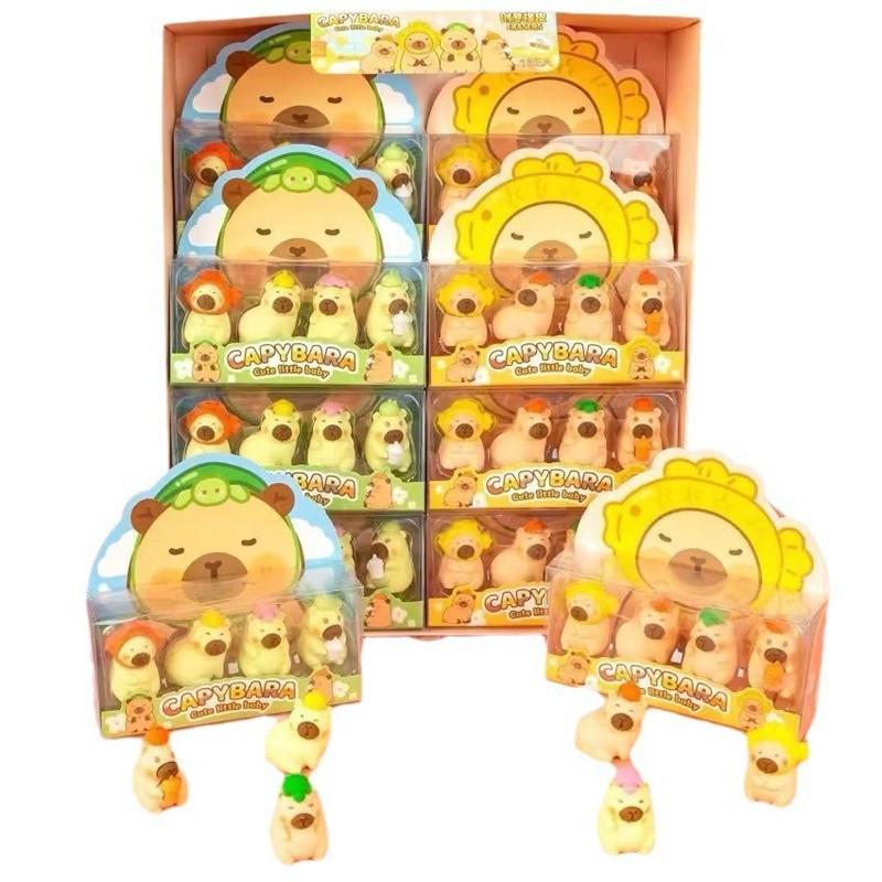 Random Color Creative Cute Guinea Pig Beaver Boxed Eraser Set Student Stationery Children's Day Final Prize Gift Christmas