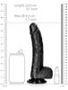 RealCock Curved Dildo 17 X 4.3cm Black - Real Rock Ultra Skin - Black Dildos