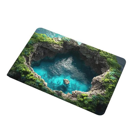 

Коврик для пола 3D дизайн с оптической иллюзией Ковер для пола с противоскользящими точками Художественный дизайн пещеры Декоративный акцентный ковер Домашний декор 40cm F