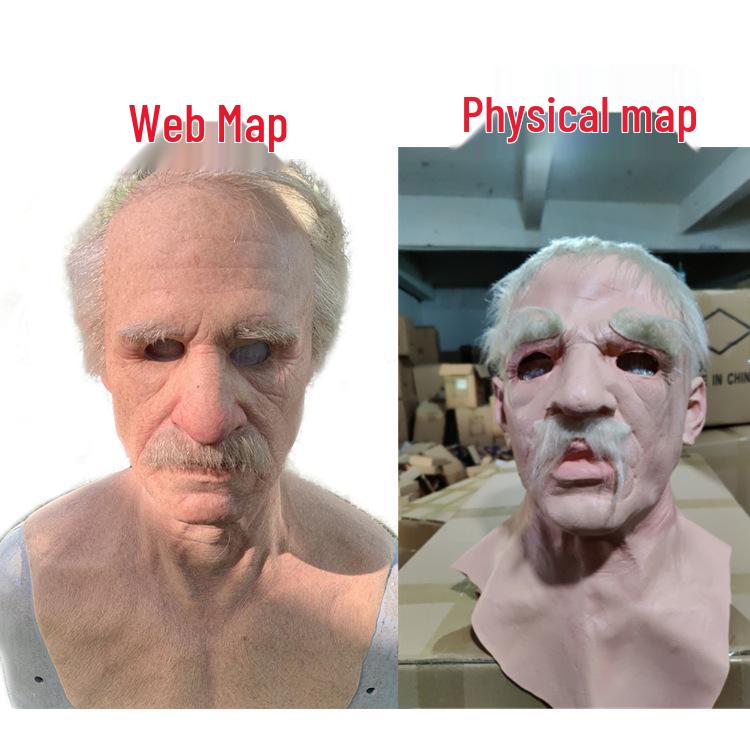 Realistic Latex Halloween Mask: Young Man with Wig