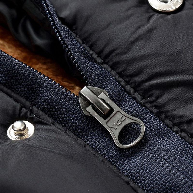 Winter Coat, Thickened with Velvet, Hooded, Plus Size Casual, Cotton Jacket, Men's Slim Fit Cotton Jacket, Coat, Cotton Jacket