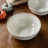 Ceramic Bowl Noodle Bowl Retro Style Household Fruit Salad Bowl Round Vegetable Bowl Restaurant Japanese Tableware Ramen Bowl