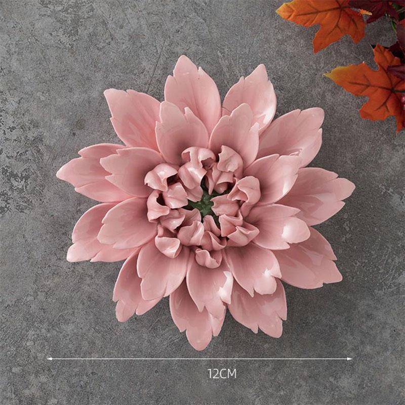 Modern 3D Ceramic Flower Wall Mural Decoration Home Bedroom Porch Wall Sticker Ornaments Office Lobby Club Wall Accessories Item