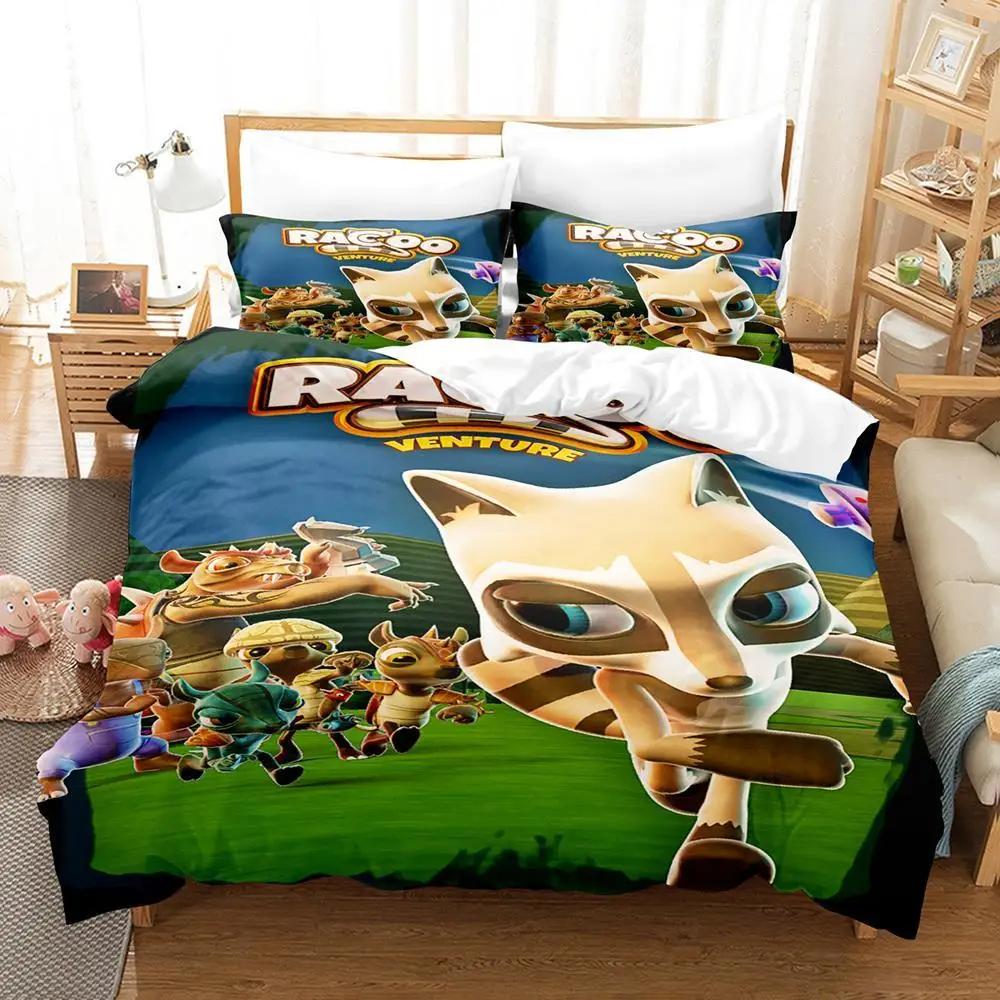

3d Print Game Raccoo Venture Bedding Set Boys Girls Twin Queen Size Duvet Cover Pillowcase Bed Kids Adult Fashion Home Textiles EU single(135x200cm)