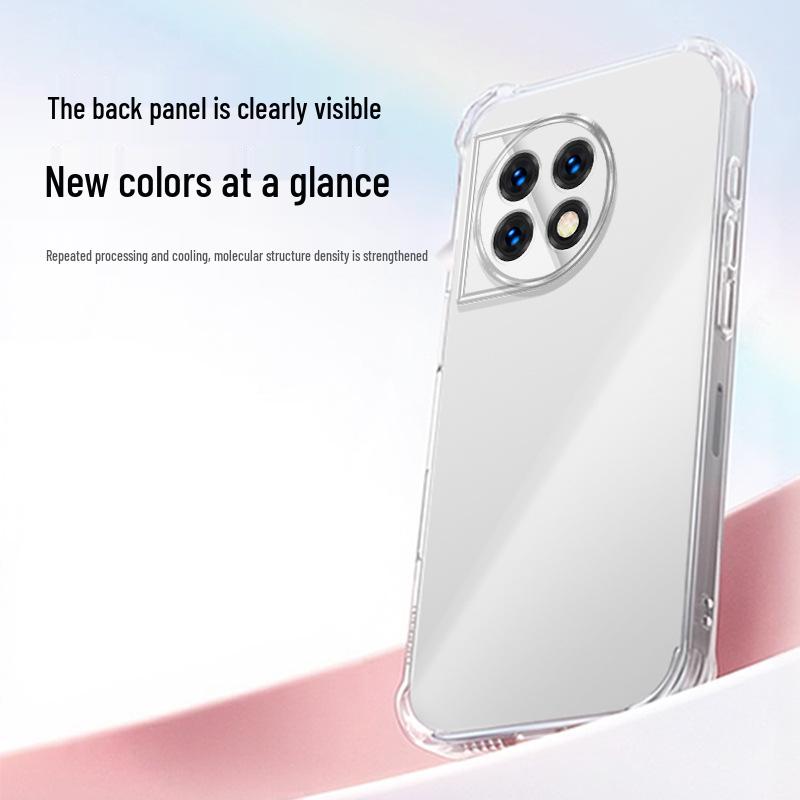 OnePlus 11 / 11R Transparent TPU Airbag Corner Drop-proof Phone Case - Minimalist Design
