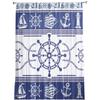 Rudder Anchor Blue Stripes Sheer Curtains for Living Room Decoration Window Curtains for Kitchen Tulle Voile Organza Curtains