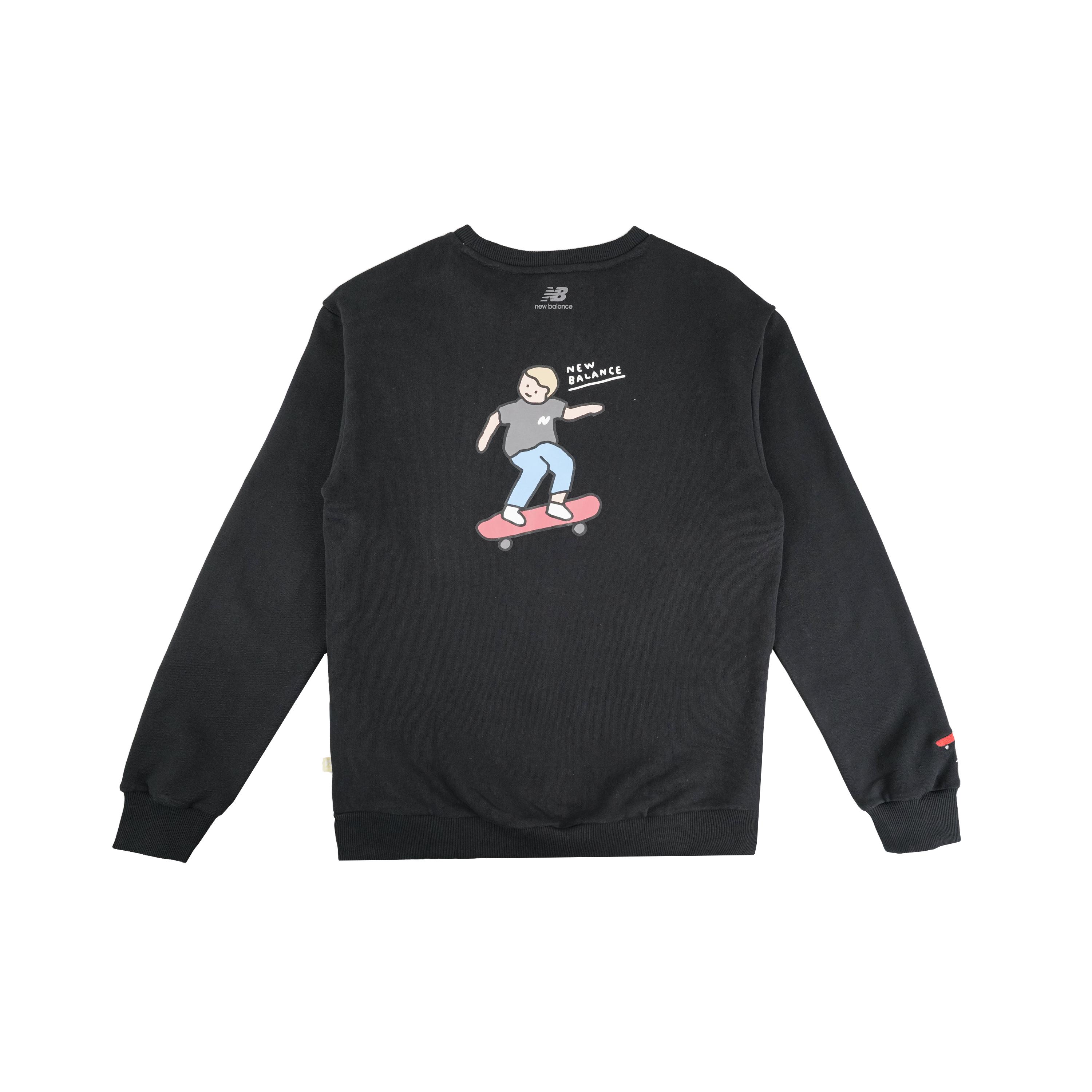 New Balance X DOE Sweatshirts Men s Black Crew Neck Moderate Regular NCA47111-BK S