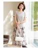 Elegant Summer 2026 Midi Skirt and Short-Sleeved T-Shirt Set for Middle-Aged and Elderly Women