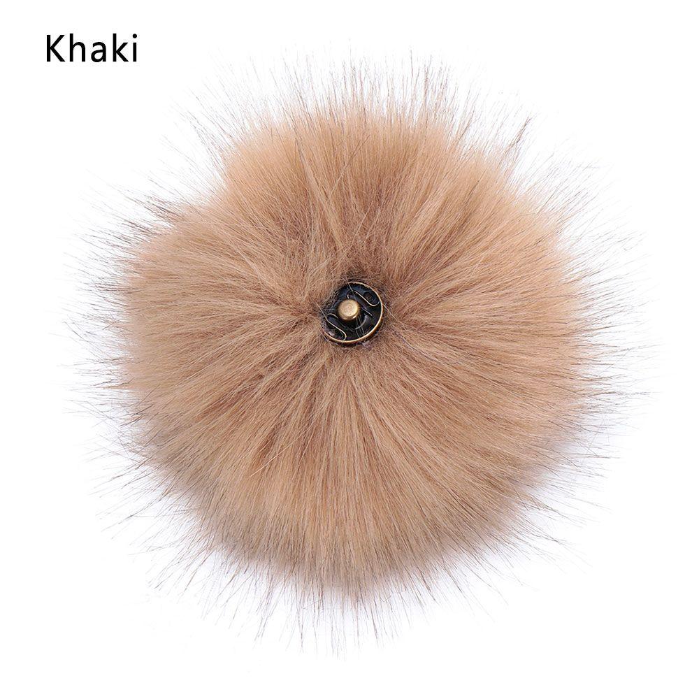 12 cm Kleidungsstück Druckknopf Faux Fuchspelz Strickmütze Bommel Ball Taschen Zubehör Hüte Dekor Haarball