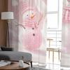 Christmas Pink White Bear Penguin Sheer Curtains for Living Room Decoration Window Curtains Kitchen Tulle Voile Curtains