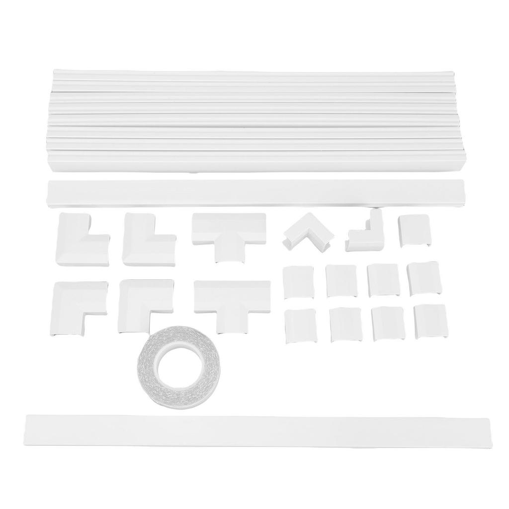 10pcs Cord Cover Kit, PAINTABLE Cable RACKAY TV Cable Hider Wall Kit, for 4-5 Ethernet or 5-6 Copper Wires Management, W25MMXH13MM, White