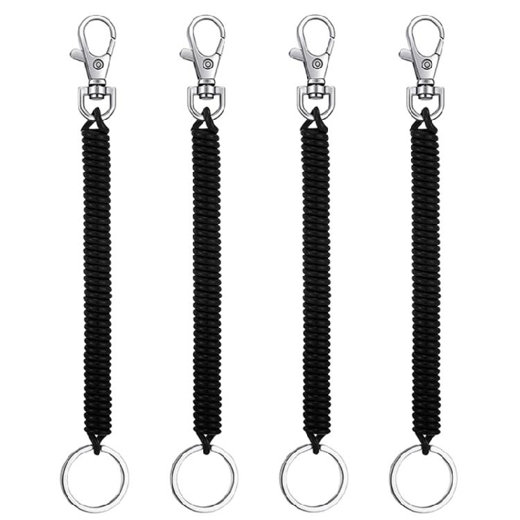 Spring Coil Stretchy Keychains Retractable Elastics Keychains Spirals Keyring
