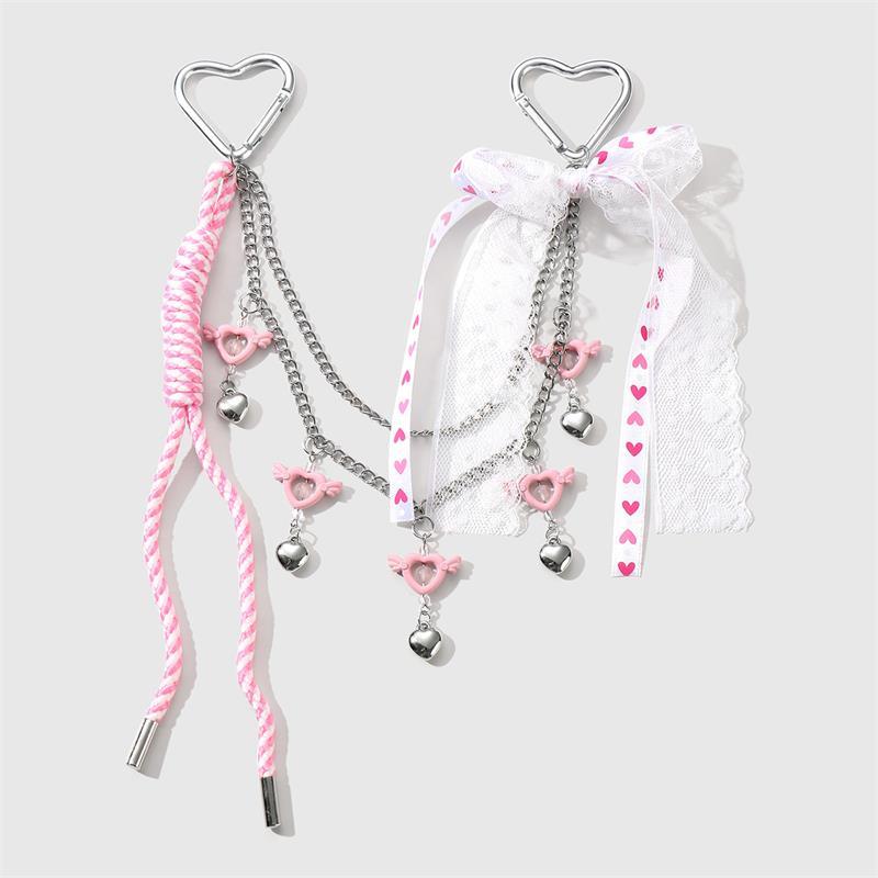 

Милый Сладкий Ленточный Бант Звезда Сердце Сделай Сам Украшение для Рюкзака Цепочка Шарм Брелок Шнурок Девичий Любовный Брелок Подвеска Украшения Подарки