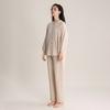 Women's Cotton Pajama Set Button Down Long Sleeve Top And Long Pants Loungewear Set Casual 2 Piece Sleepwear