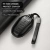 Leather Car Key Cover Case Protection Shell Keychain For Citroen Cactus C4 C6 C8 C3-XR DS DS3 DS4 DS5 DS6 C1 C2 Picasso