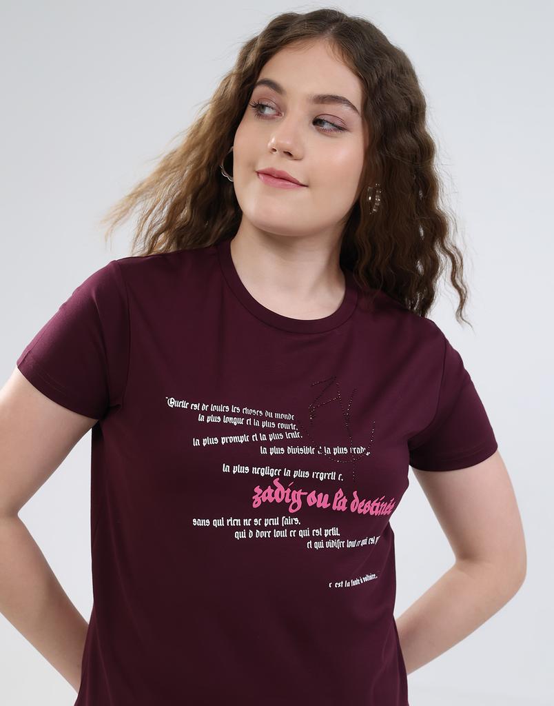 MONTE CARLO Damen Rundhals-Oberteil mit halbem Ärmel