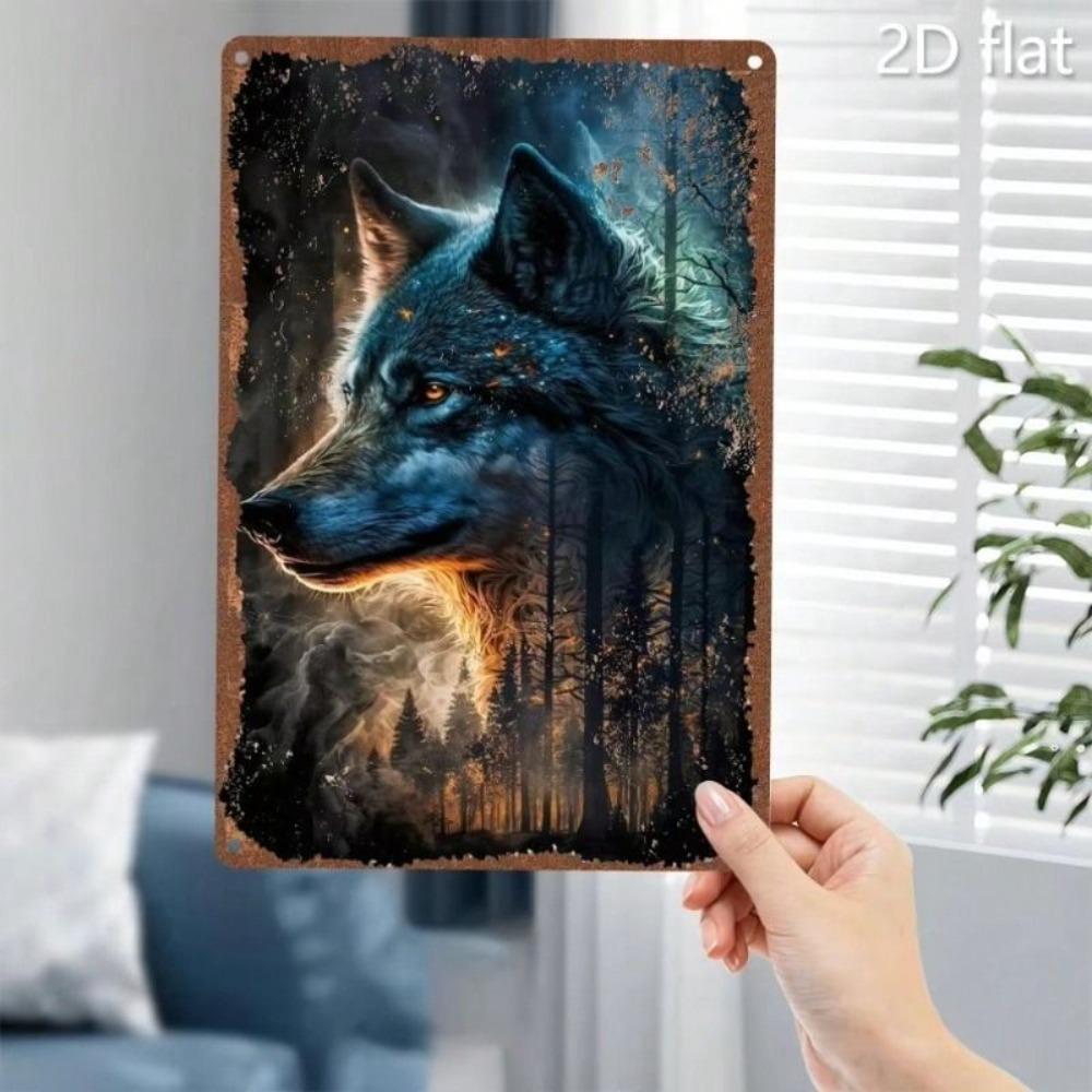 Retro Metall Wandkunst Dekorative Plakette Haus Wohnzimmer Dekor 20x30cm