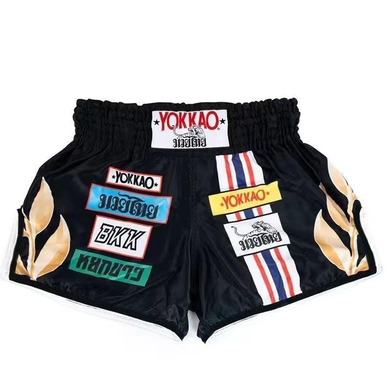 YOKKAO Muay Thai Shorts Boxing MMA Kickboxing Training Running Gym Sport Unisex Quick Dry Athletic