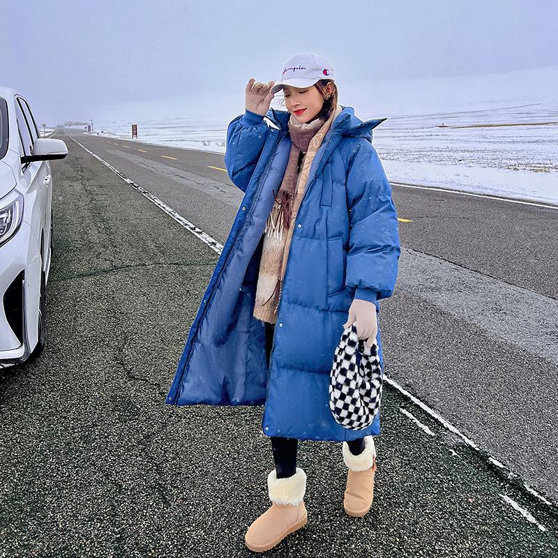 Over-knee Cotton-padded Clothes Women's Winter Thickened Cotton Clothes Loose Long Top Korean Version Jacket