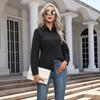 Spring and Summer  Women's Fashion Casual Long-sleeved Cardigan Button-down Shirt