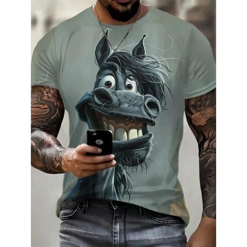 3D Printed Animal Print Men's T-shirt Is Summer Fashion and Versatile Casual