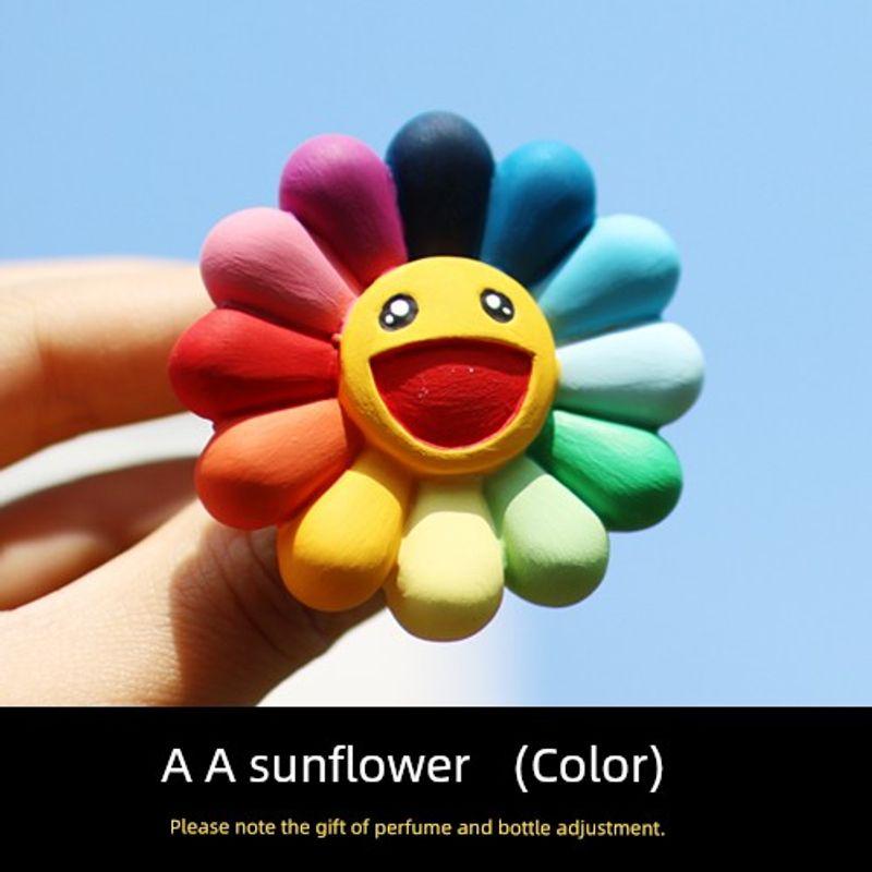 

INS Auto Perfume Automobile Air Outlet Aromatherapy Decorative Cute Plaster SUNFLOWER Fragrant Stone Car Accessories Sunflower - Multicolor Floral tone