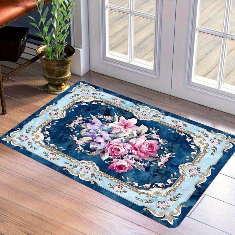 1pc-Bohemian Floral Print Door Mat- Non-Slip Mat-Decorative Mat Suitable for Kitchen Laundry And Guest Room Kitchen Decoration