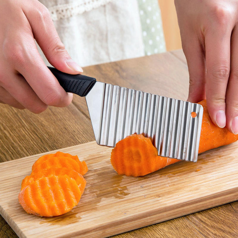 Stainless Steel French Fries Cutter Potato Wavy Slicer Vegetable Chopper Kitchen Tool for Chips Making Fruit Peeler