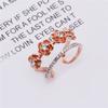 Sweet Cool Index Finger 925 Micro-Inlaid Zircon Open Ring Rose Gold Ring Live Simple Temperament Female Finger Ring