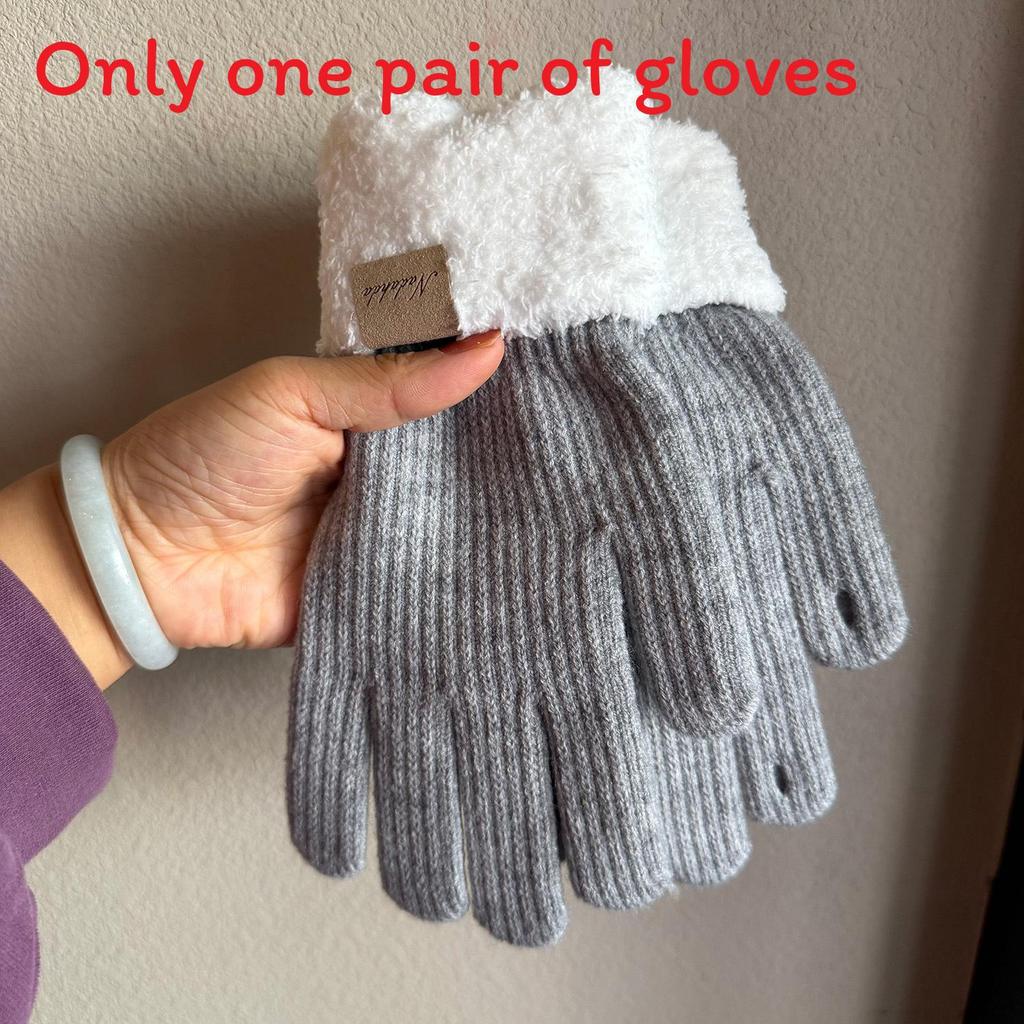 Pletené rukavice na kolo Teplé palčáky s dotykovým displejem Pro zimní venkovní použití Muži Ženy