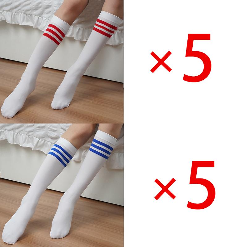 10 Pairs Woman's Black White Socks Cute Velvet Lolita Long Socks Solid Color Knee High Socks Fashion Kawaii Cosplay Sexy Stockings