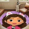 Colorful Friends Dollhouse Round Rug for Livingroom,Bedroom, Palyroom, Chair Rug, Area Rug, Circle Carpet, Large Size Fan Christmas Gift