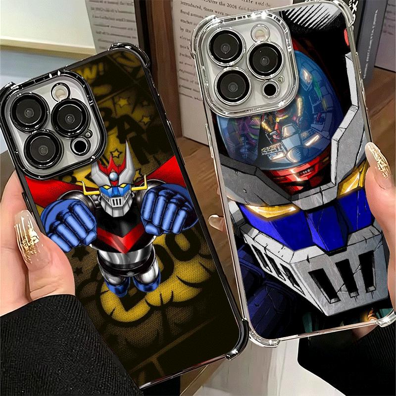 M-Mazinger Z Anime Plating Phone Case For Xiaomi Poco X5 X6 X7 X8 Pro Max F8 Ultra F7 M8 M7 M5S Redmi 15C 15 14C 13C 13 X3 12C F