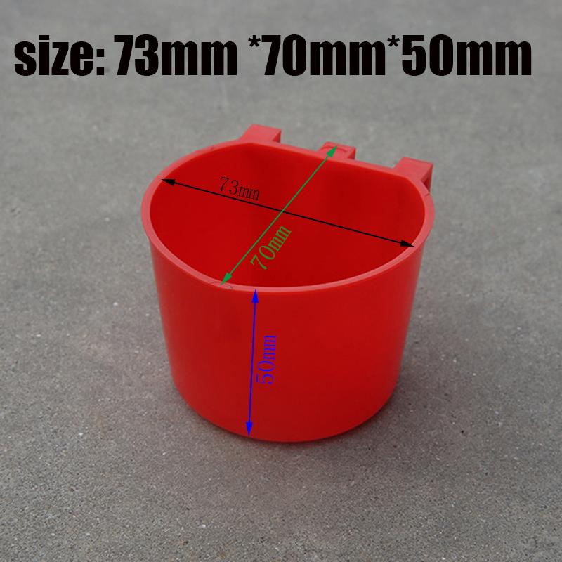 20pcs Hanging Chickens Rabbit Feeders With Hook Plastic Poultry Coop Feeder Water Drinker Feeders Feeder Cage Cups Watering small size