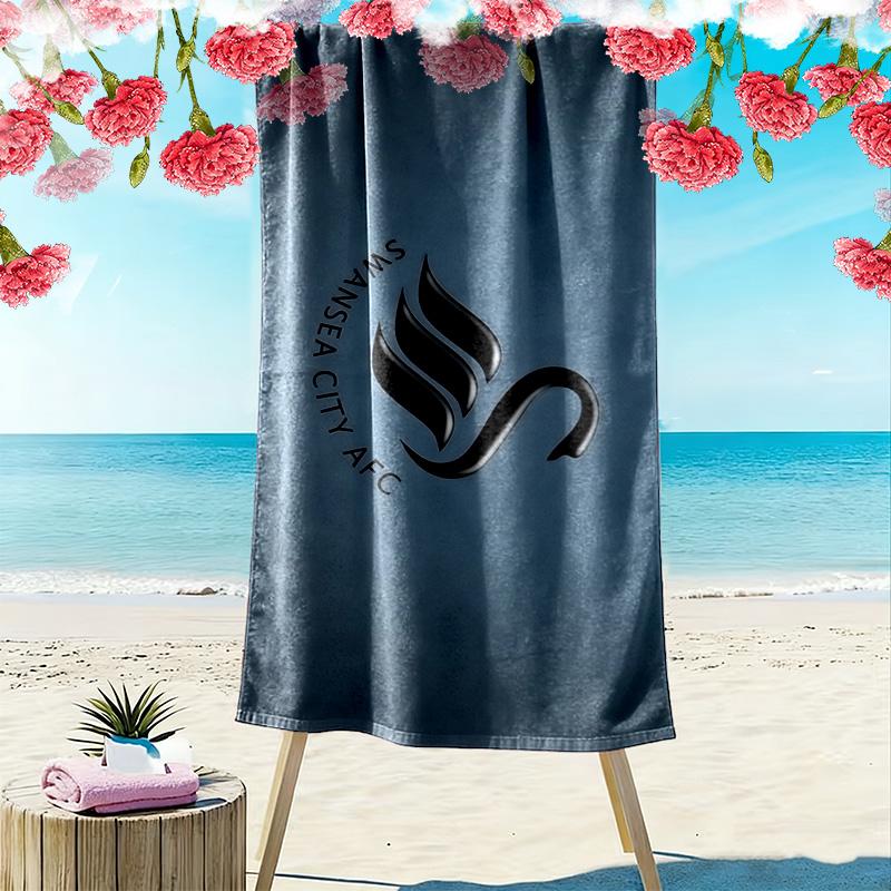 Swansea City AFC Print Strandtuch, Großes Weiches Schnelltrocknendes Handtuch für Strand Camping Schwimmen
