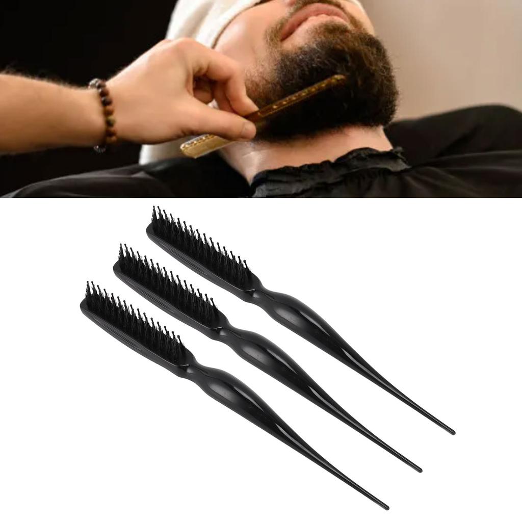 3Pcs Tsing Hair Brush Ergonomic Handle Portable Tsing Brush Rat Tail Comb for Home Travel