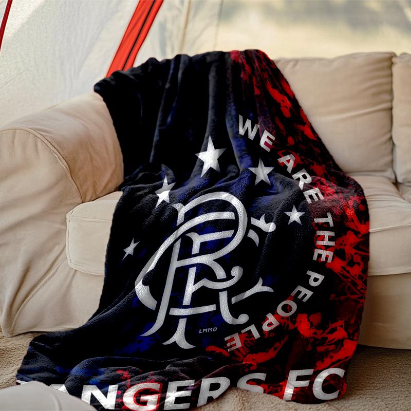 [1pc Rangers FC Blanket] All-Season Blanket - Cozy Blanket for Sofa Couch Home Decoration, Digital Printed Nap Blanket