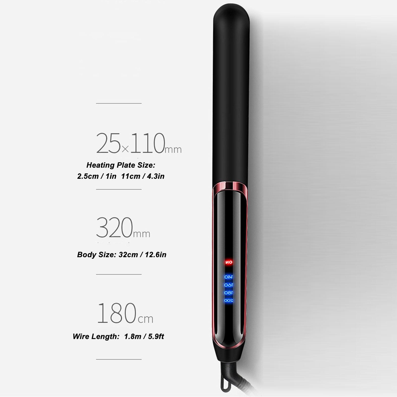 

Керамический профессиональный регулируемый черный утюжок для волос для салона US Plug